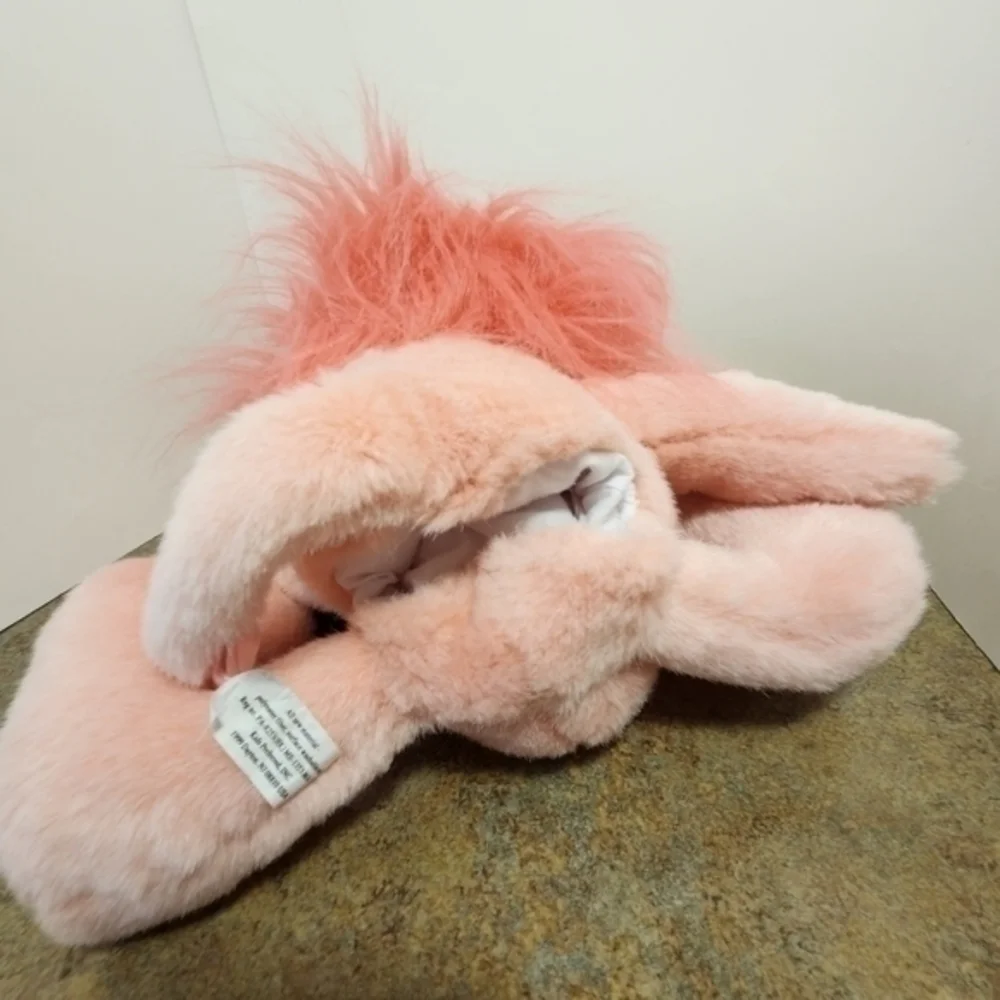 Pinky Full Body Hand Puppet Plush Long Pink Hair Pink‎ Stuffed Animal Toy 13